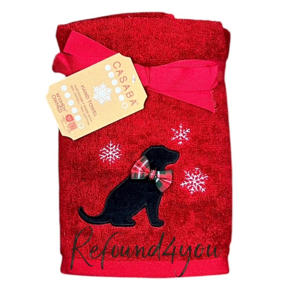 Casaba - ‘Doggie Snowflake ❄️’ Hand Towels (2). NWT. Firm!